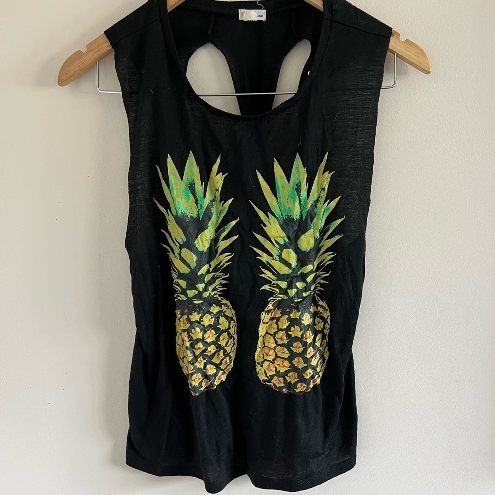 Garage Black Pineapple Muscle Tank – Size Small